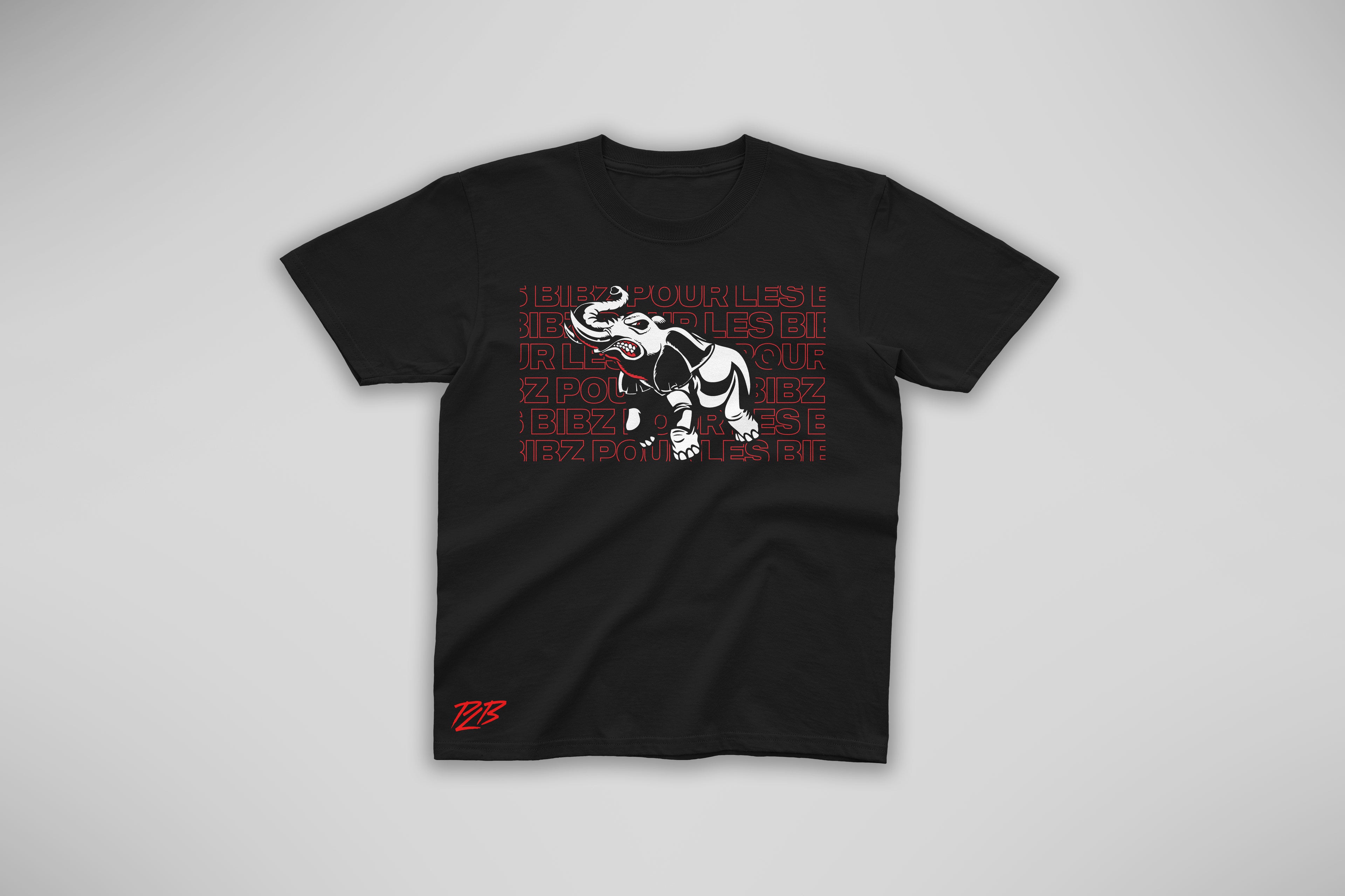 Tee-shirt Bib'z Eléphant Black & White RED PLB