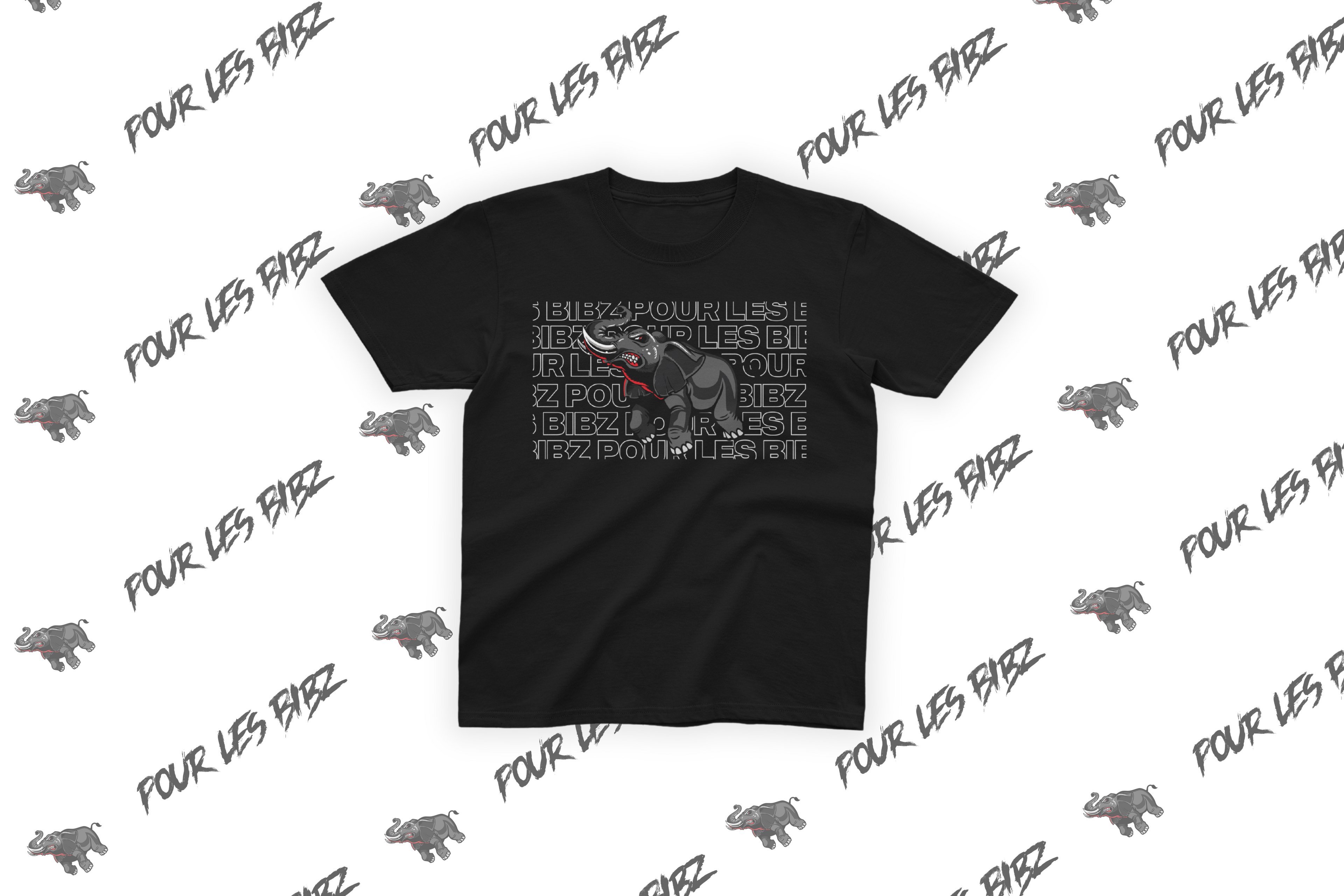 Tee-Shirt Bib'z Elephant Black & White