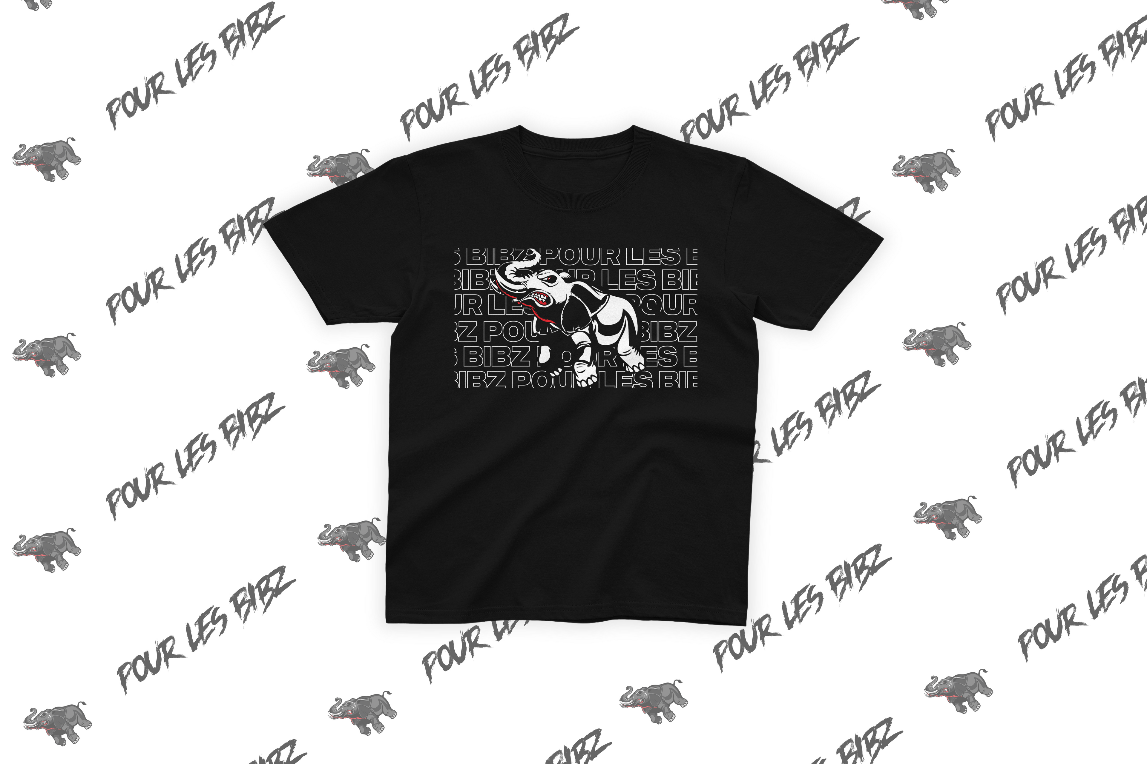 Tee-shirt Bib'z Eléphant Black & White V2
