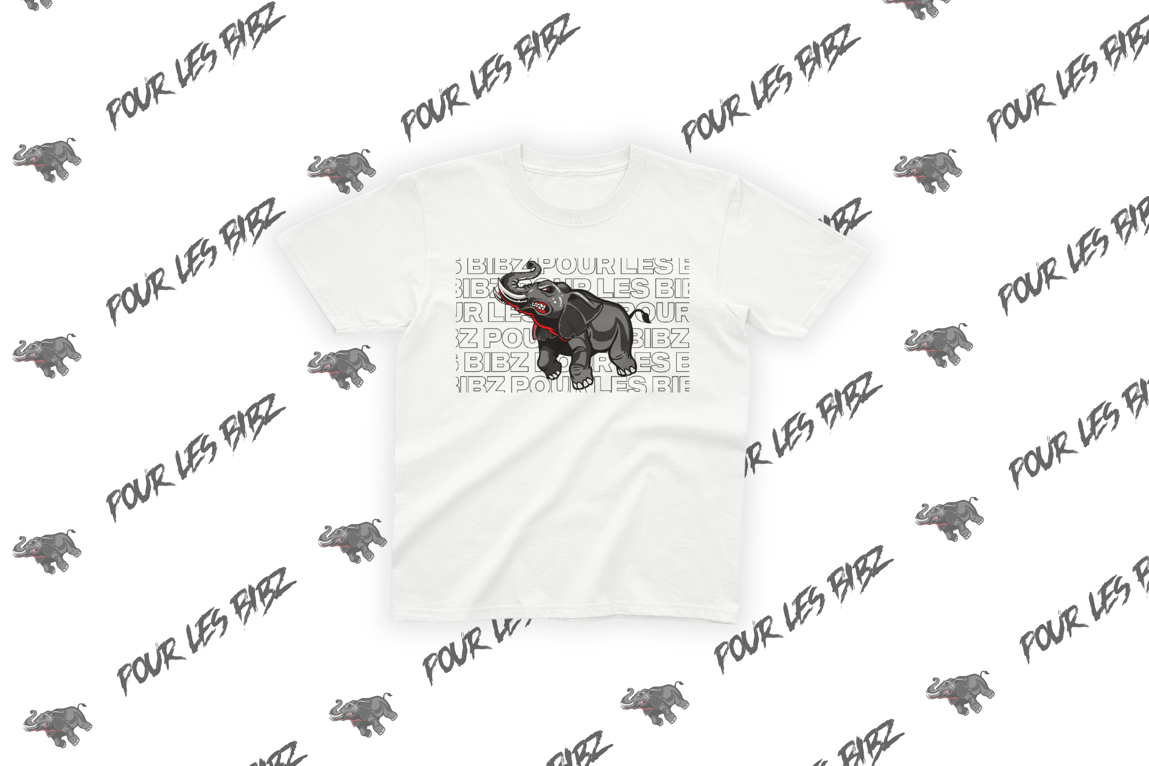 Tee-Shirt Bib'z Elephant Black & White